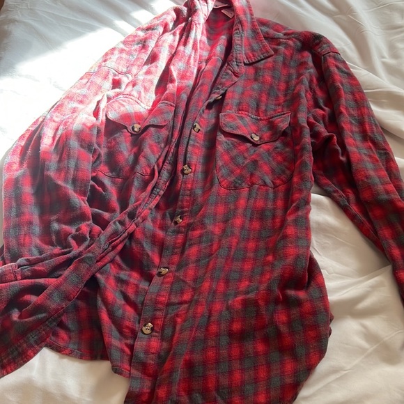 Vintage Points West Red Flannel 100% Cotton - Picture 3 of 3